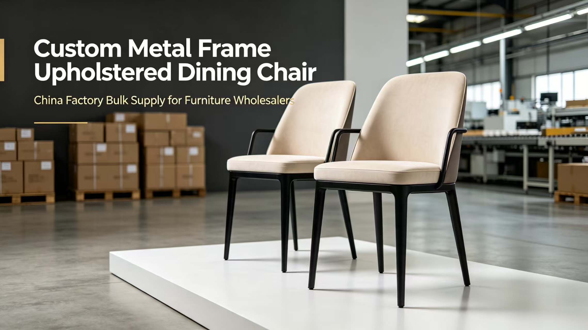 China Factory Custom Metal Frame Upholstered Dining Chairs — Bulk Supply for Furniture Wholesalers